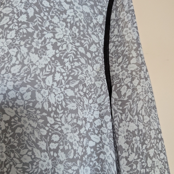 Anthropologie Sam Edelman Blue Gray floral Long Sleeve Dress Size 12 Chic Cute - Picture 4 of 11